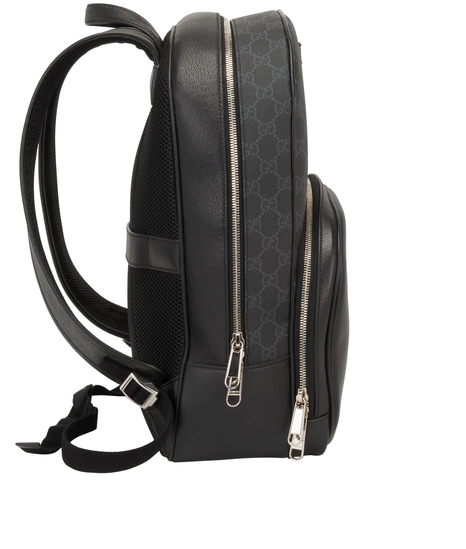 GG Backpack, &pound;750, Handbags, Black, Canvas/Leather, Side view